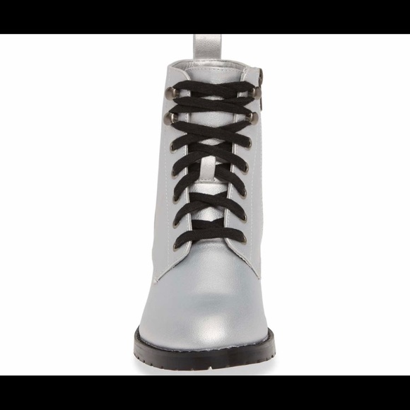 Silver Lace Up Boot - Picture 8 of 8